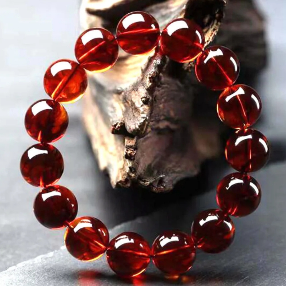 SKY RED AMBER MEXICAN GEMSTONE BRACELET UNISEX